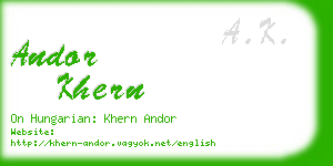 andor khern business card